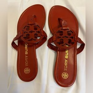 Red Tory Burch Miller sandals